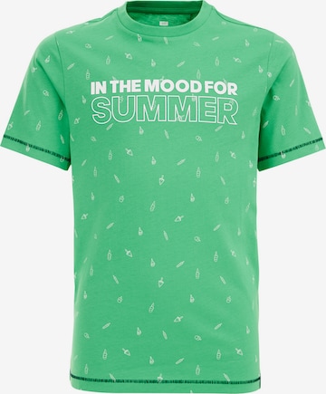 T-Shirt WE Fashion en vert : devant