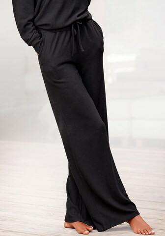 LASCANAPidžama hlače - crna boja: prednji dio
