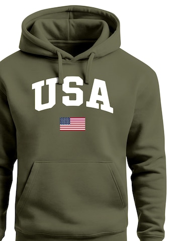 Neverless Sweatshirt 'USA Flag' in Green