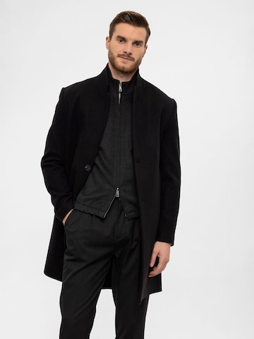 Antioch Between-seasons coat in Black: front