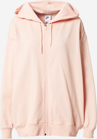 Nike Sportswear - Sudadera con cremallera en rosa: frente