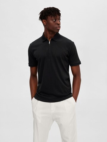 SELECTED HOMME Poloshirt 'Fave' in Schwarz: predná strana