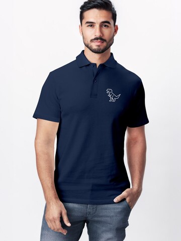 Neverless Shirt 'Polygon T-Rex' in Blue