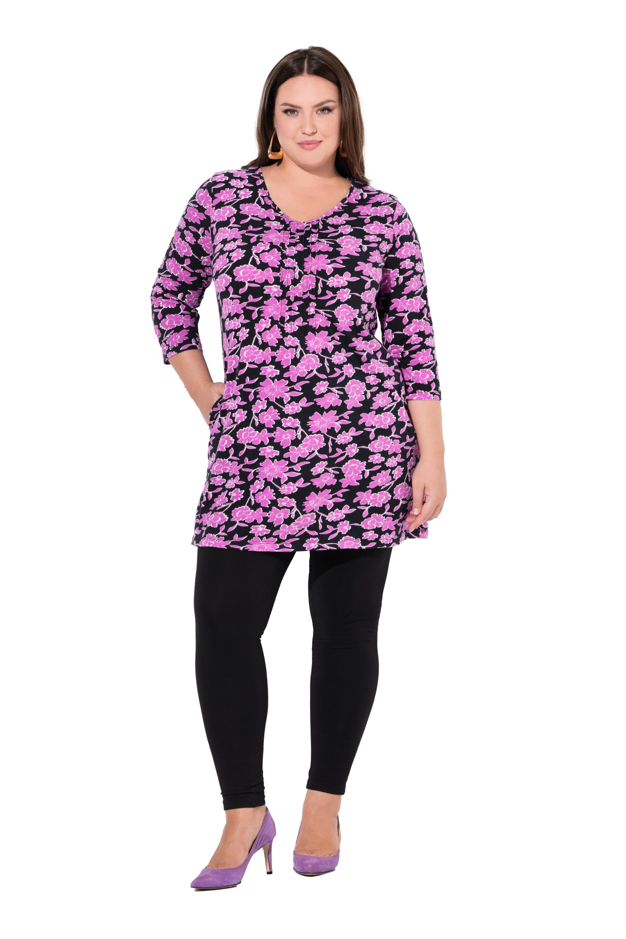 Ulla Popken Tuniek in Zwart: voorkant