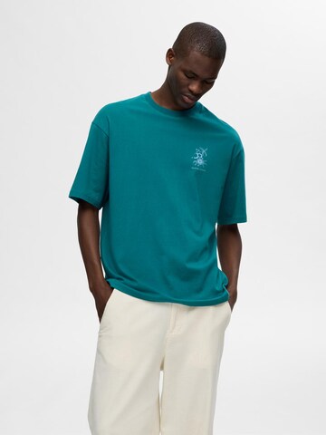 SELECTED HOMME Μπλουζάκι 'CORBY' σε πράσινο: μπροστά