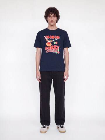 JACK & JONES - Camiseta 'JJXMAS FUN' en azul