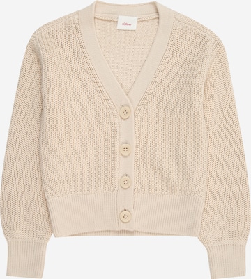 s.Oliver Gebreid vest in Beige: voorkant