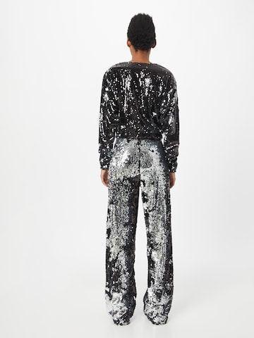 MADS NORGAARD COPENHAGEN Wide leg Broek 'Penelope' in Zwart