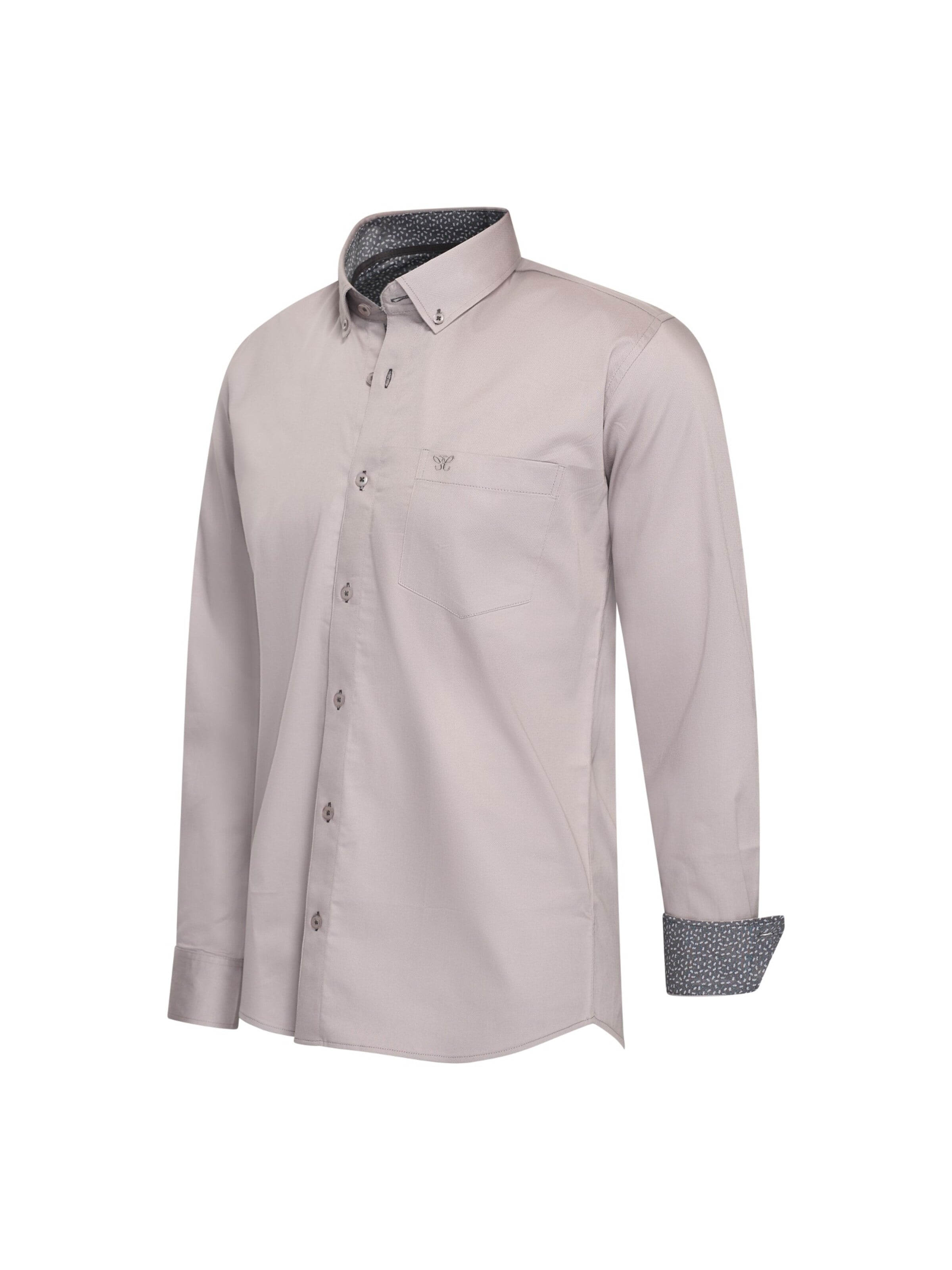 CAPPUCCINO Regular fit Button Up Shirt 'Cappuccino Italia ''Ancona Stretch''' in Grey: front