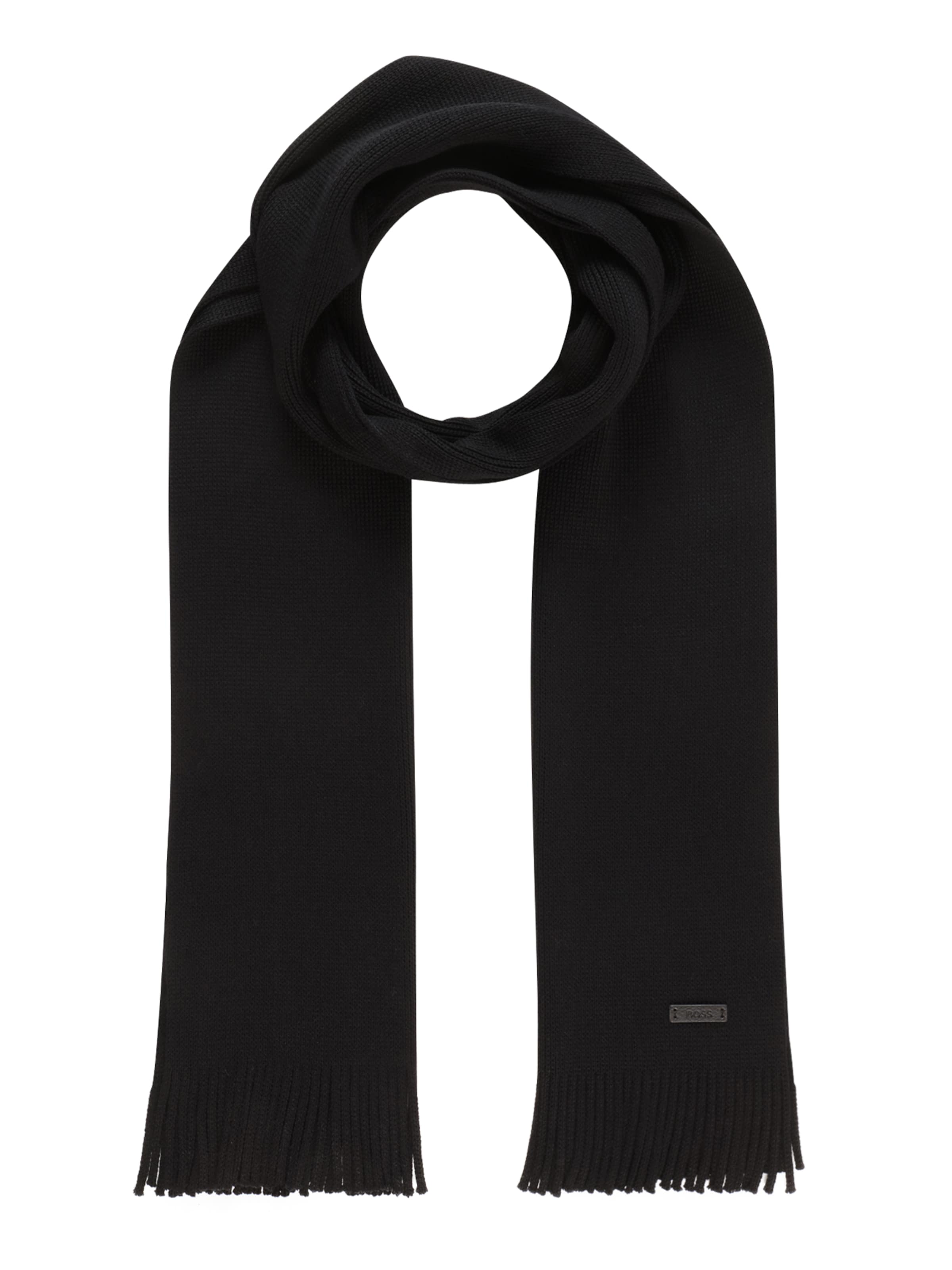 Fular 'Albas' de la BOSS pe negru: față