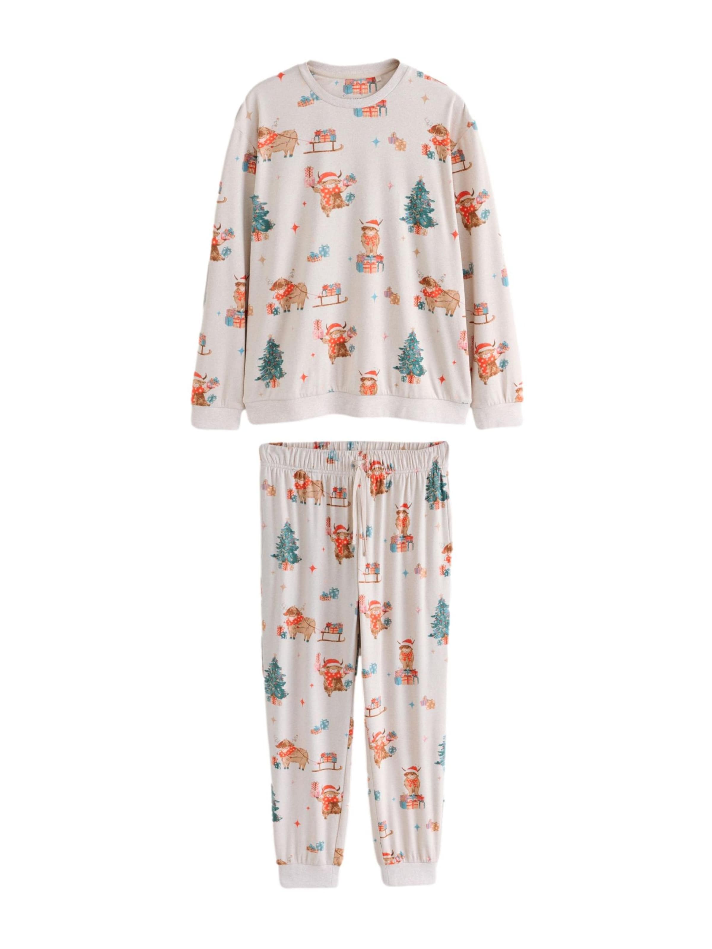 Next - Pijama comprido em bege: frente