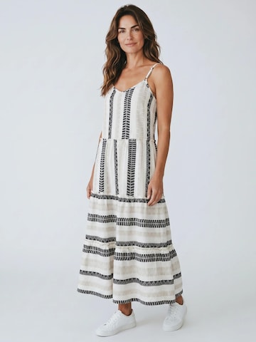 Pink Label Καλοκαιρινό φόρεμα 'BEACHWEAR BEIGE & BLACK EMBROIDERY' σε μπεζ