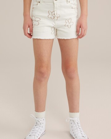 WE Fashion Слим Джинсы в Белый: спереди