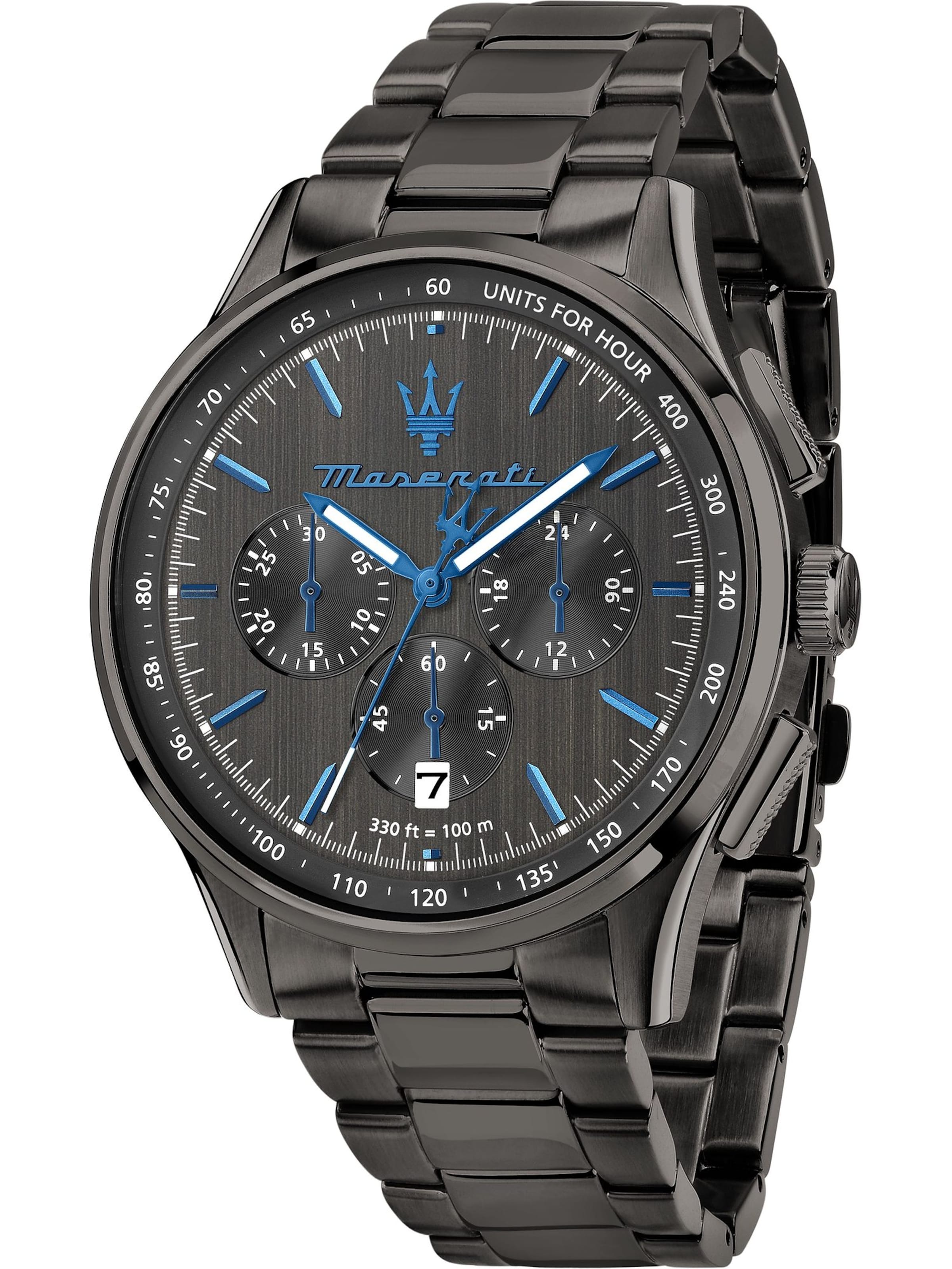 Maserati Uhr in Grau: Vorderseite