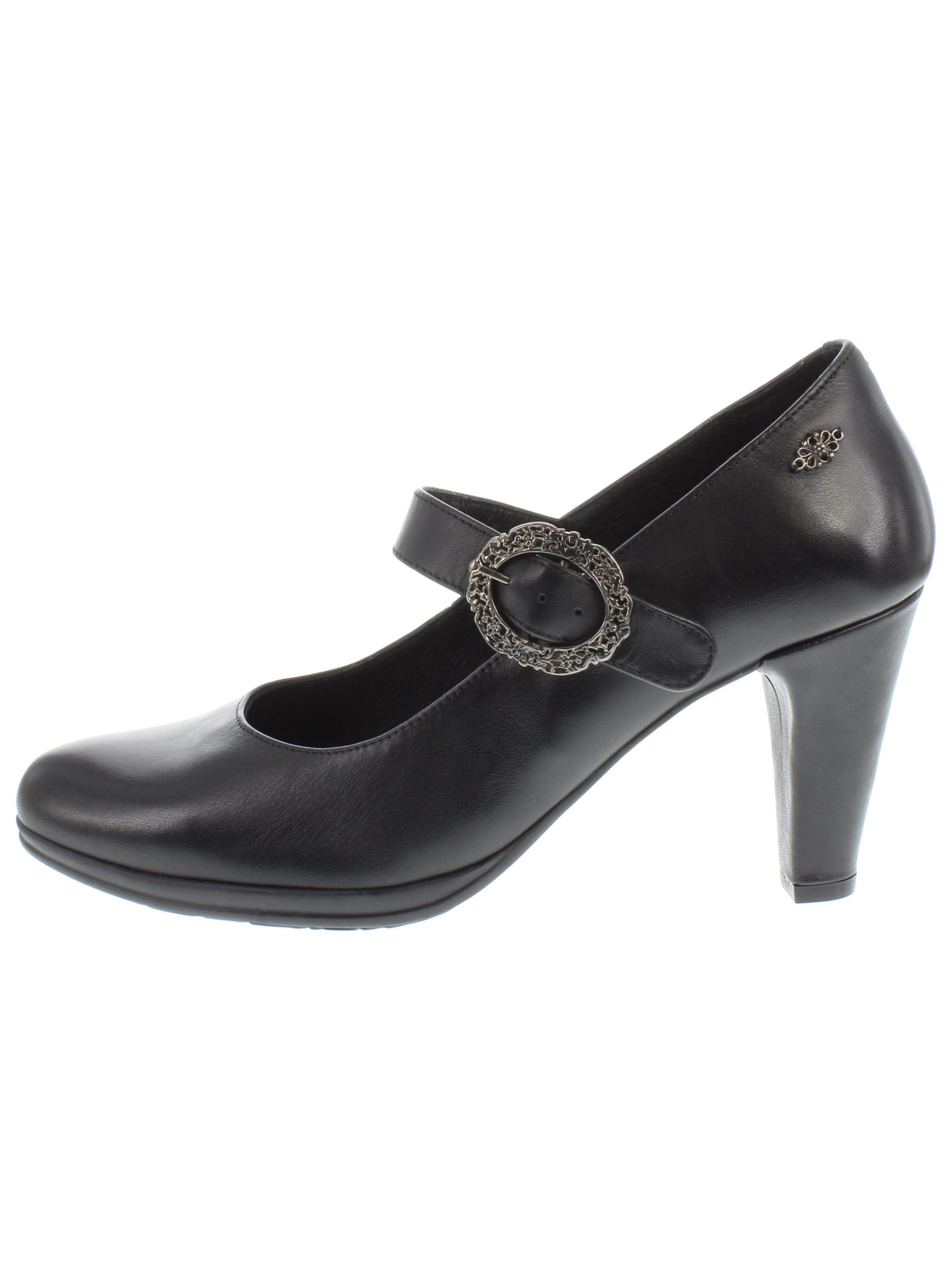 XAVER LUIS Schuhmanufaktur Pumps 'SARAH - Trachten Spangenpumps zum Dirndl'‌‌‌‌‌‌‌‌ in Schwarz: Vorderseite