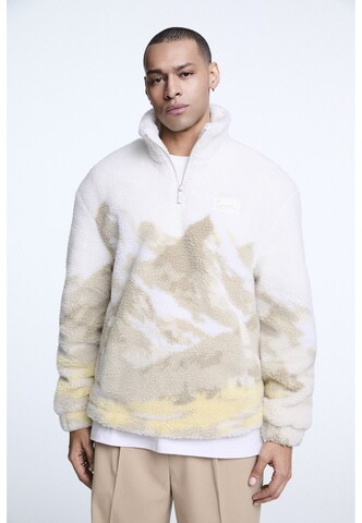 Karl Kani - Pullover 'Mountainscape' em branco: frente