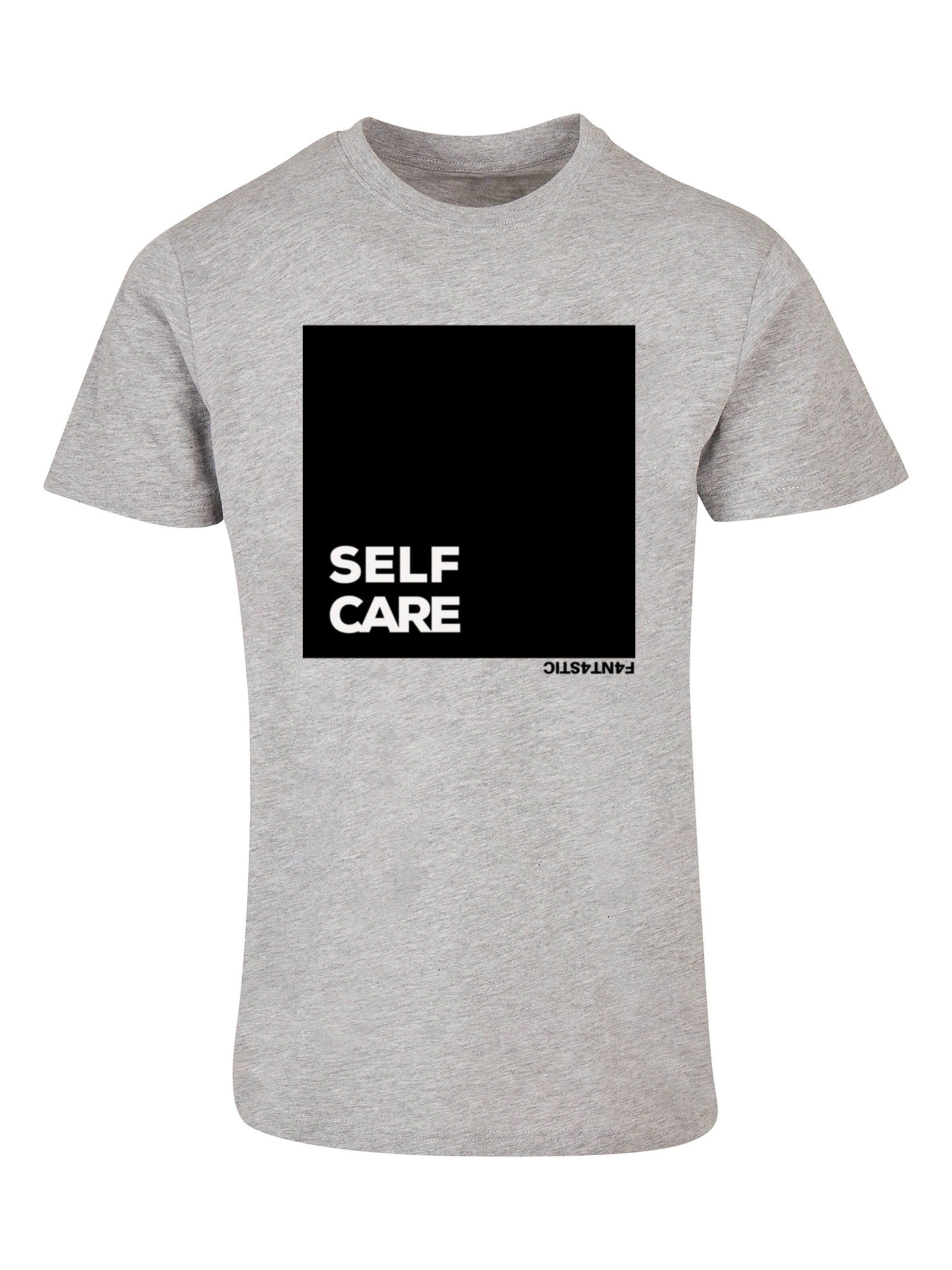 F4NT4STIC Shirt 'SELF CARE' in Grijs: voorkant