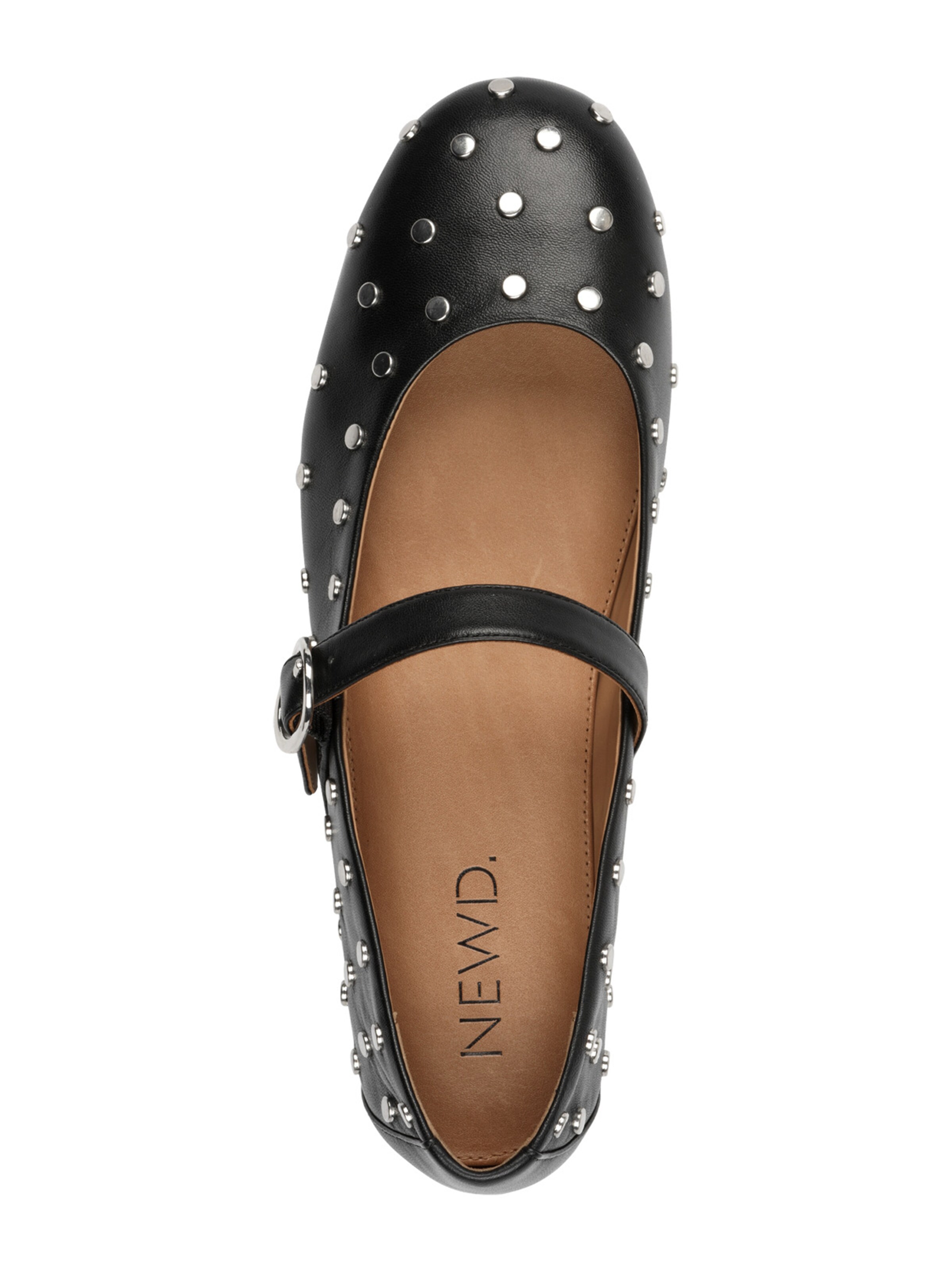 NEWD Ballerinasko med rem i sort