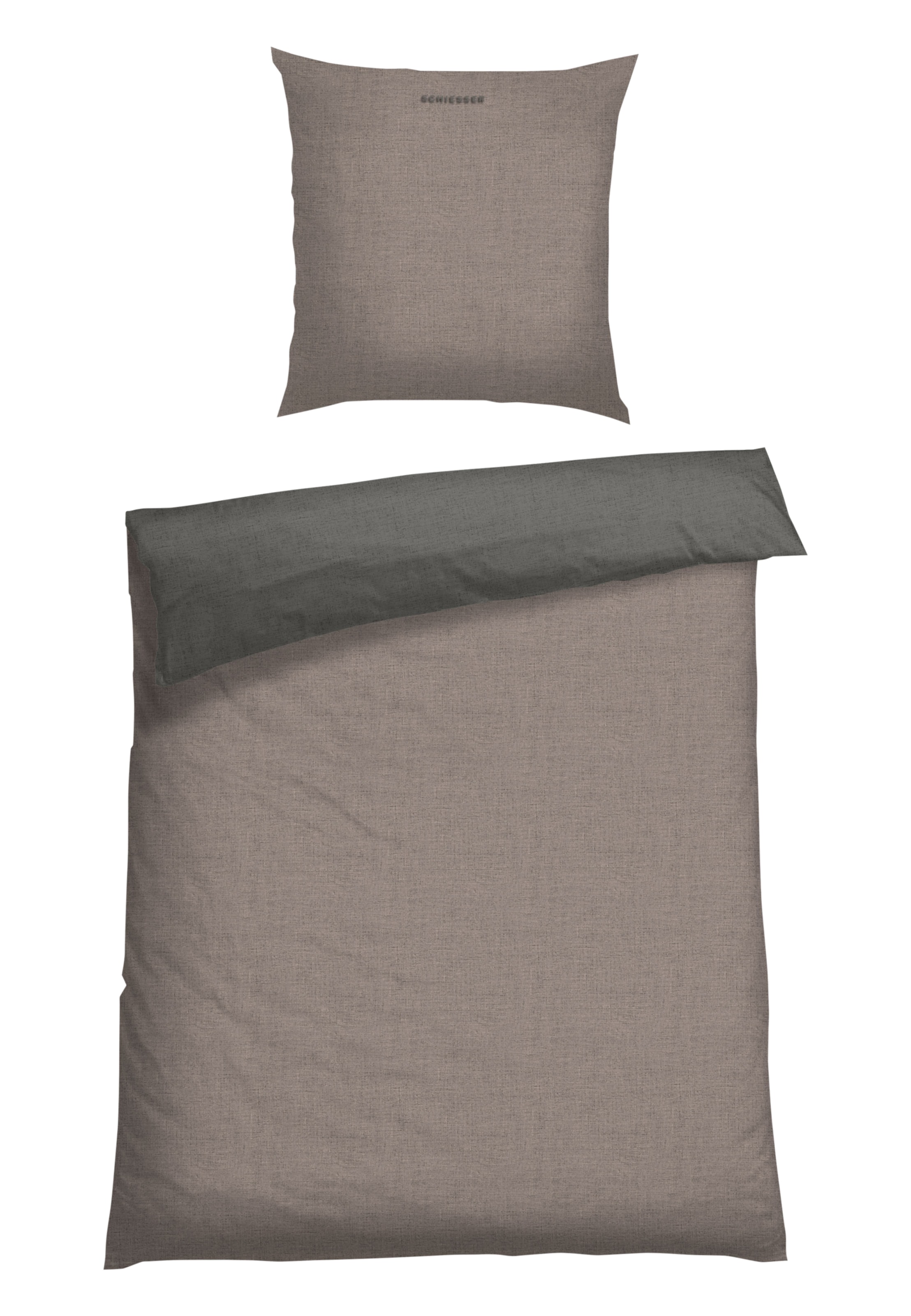 SCHIESSER Duvet cover 'Doubleface Renforcé' in Brown: front