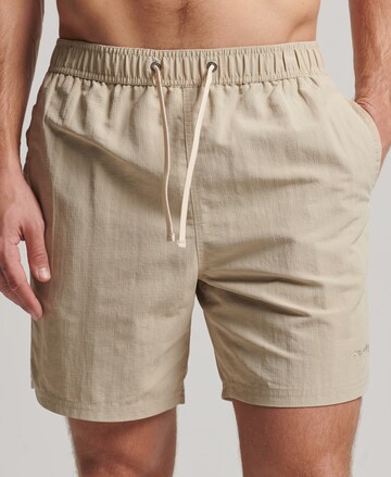 Superdry Board Shorts in Beige: front