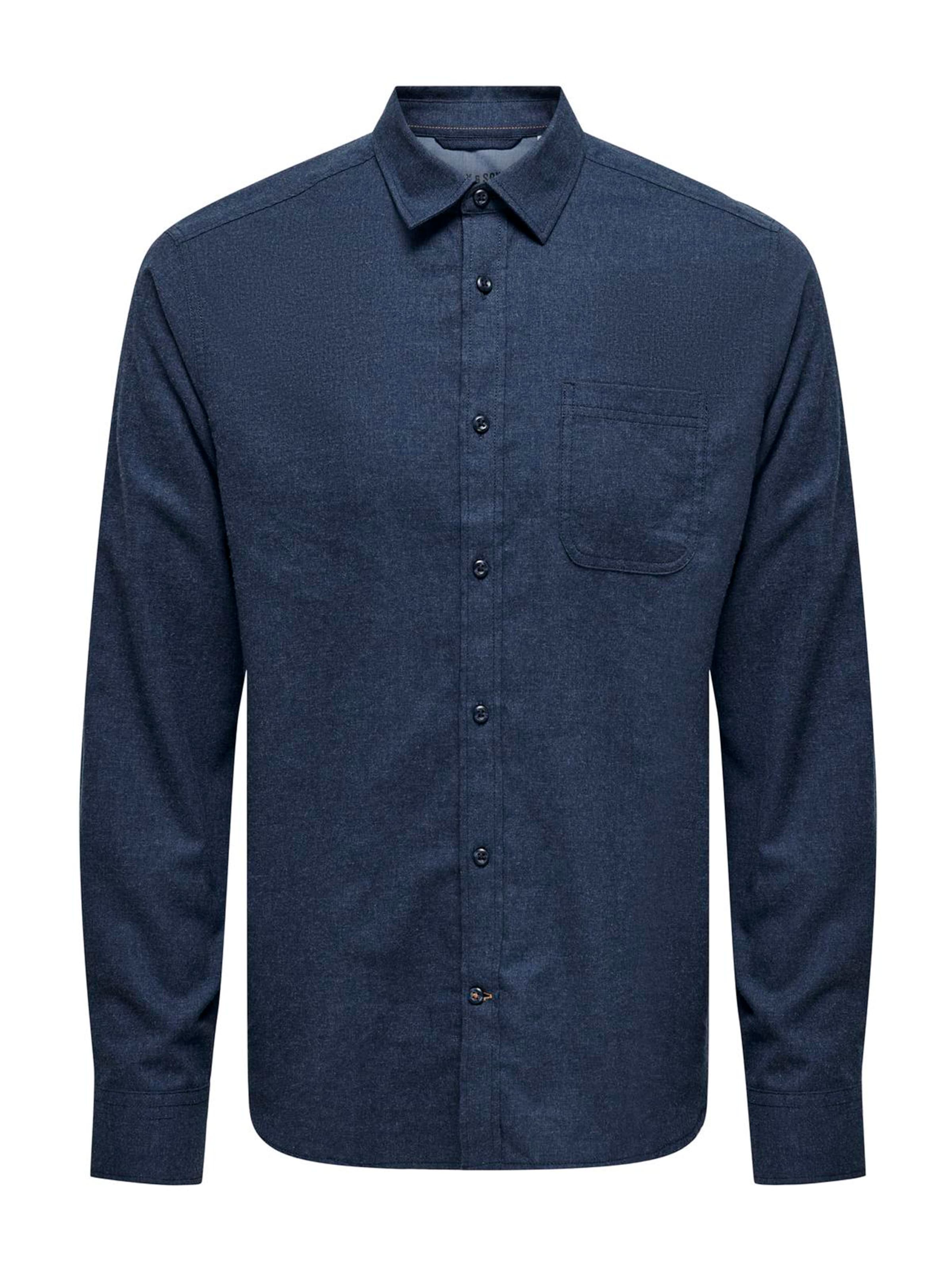 Only & Sons Средняя посадка Рубашка 'ONSRoad' в Синий: спереди