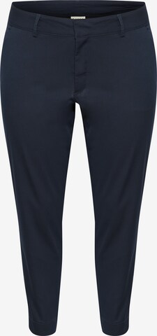 Pantalon chino KAFFE CURVE en bleu : devant