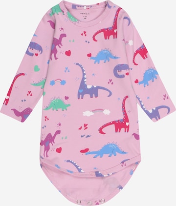 NAME IT - Pijama entero/body 'BABA' en rosa: frente