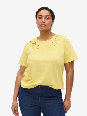 Zizzi Shirt 'Vcamryn' in Yellow: front