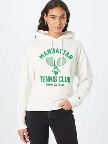 Sweat-shirt 'Relaxed Tennis Club' Tommy Jeans en beige : devant