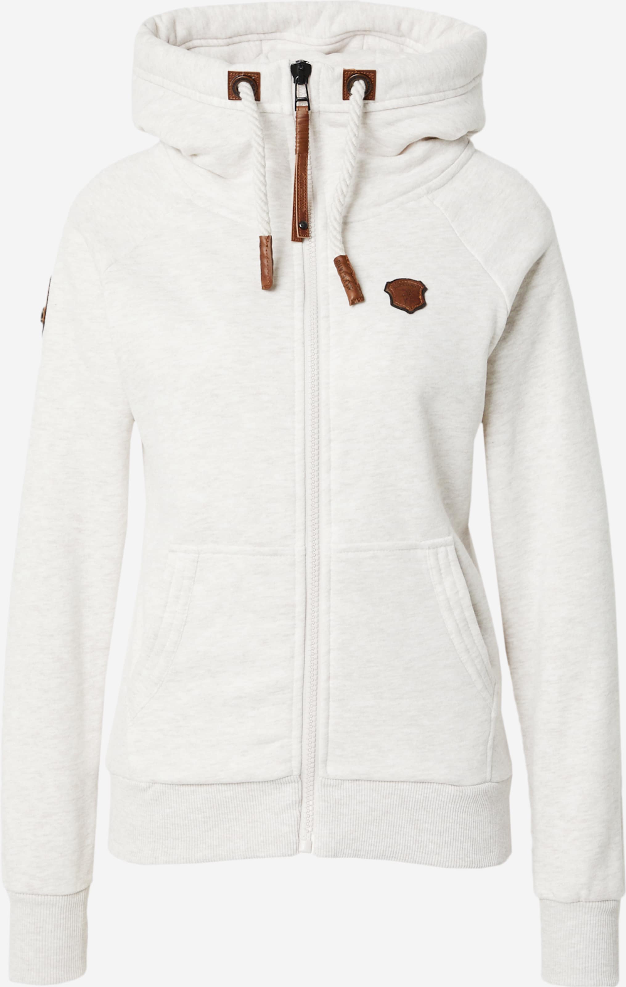 Sweat jacket mottled beige XS