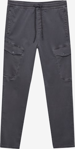Pull&Bear Ohlapna forma Kargo hlače | siva barva: sprednja stran