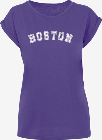 Maglietta 'Boston X' di Merchcode in lilla: frontale