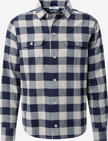 DAN FOX APPAREL - Ajuste regular Camisa 'Efe' en azul: frente