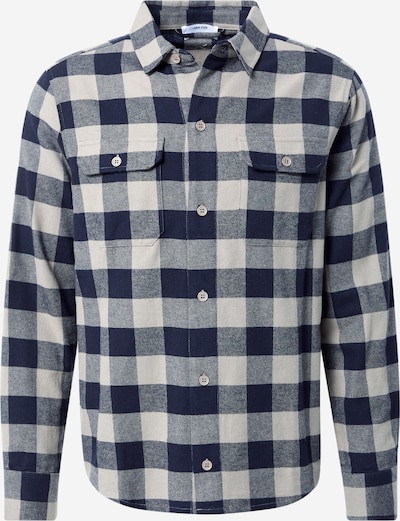 DAN FOX APPAREL Camisa 'Efe' em azul noturno / branco lã, Vista do produto