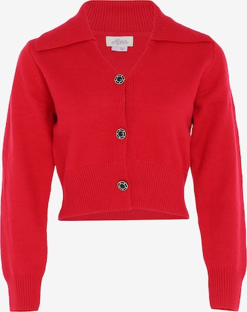 aleva Knit Cardigan in Red: front