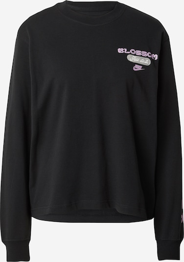 Nike Sportswear T-shirt i grå / lila / svart / vit, Produktvy