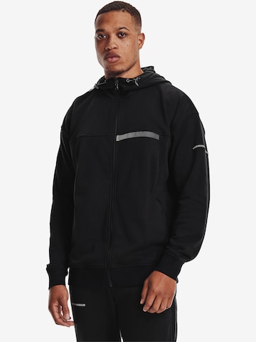 UNDER ARMOUR Athletic Zip-Up Hoodie in Black: front