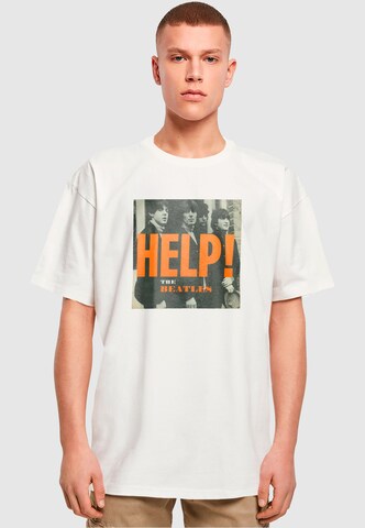 Merchcode Shirt 'Beatles - Album Help' in Wit: voorkant