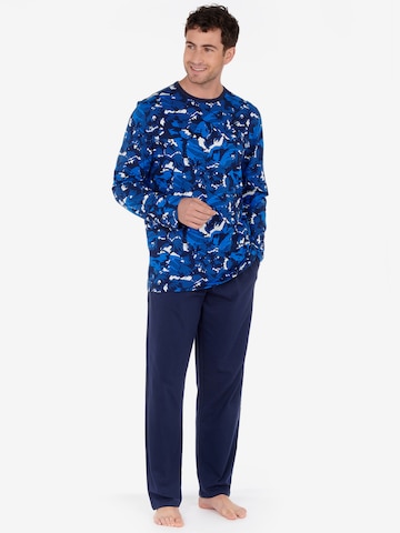 HOM Pyjama lang ' Madrague ' in Blauw: voorkant