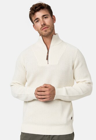 INDICODE JEANS Sweater 'Yassip' in White: front
