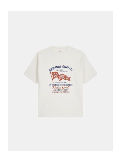 GUESS JEANS T-shirt i marinblå / brun / vit, Produktvy