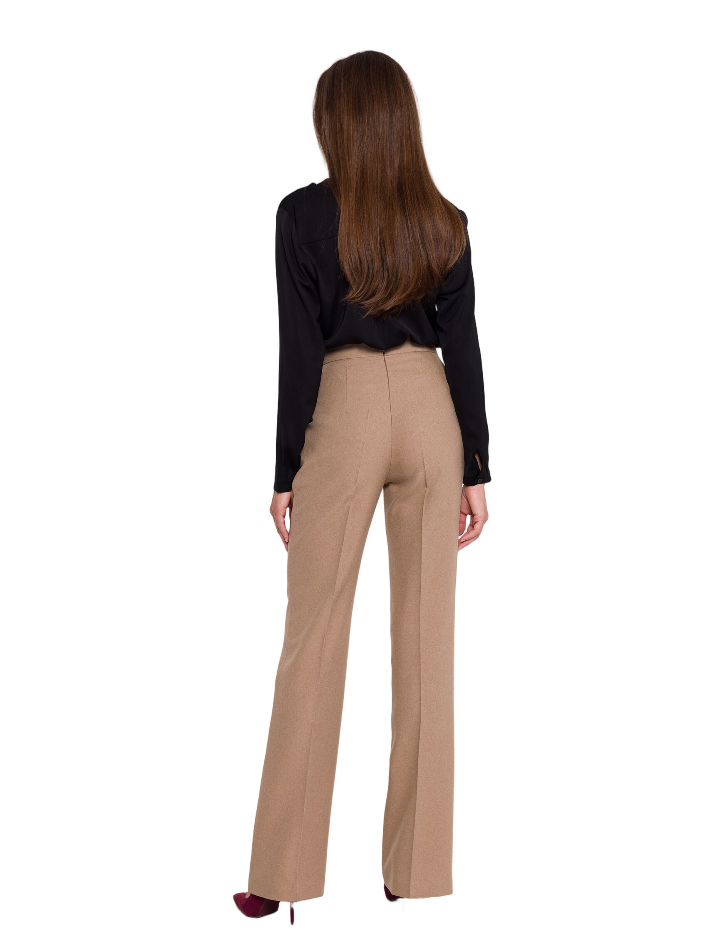 Bootcut Pantaloni cu dungă de la Stylove pe bej