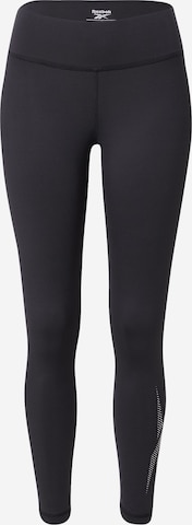 Reebok Skinny Workout Pants in Black: front