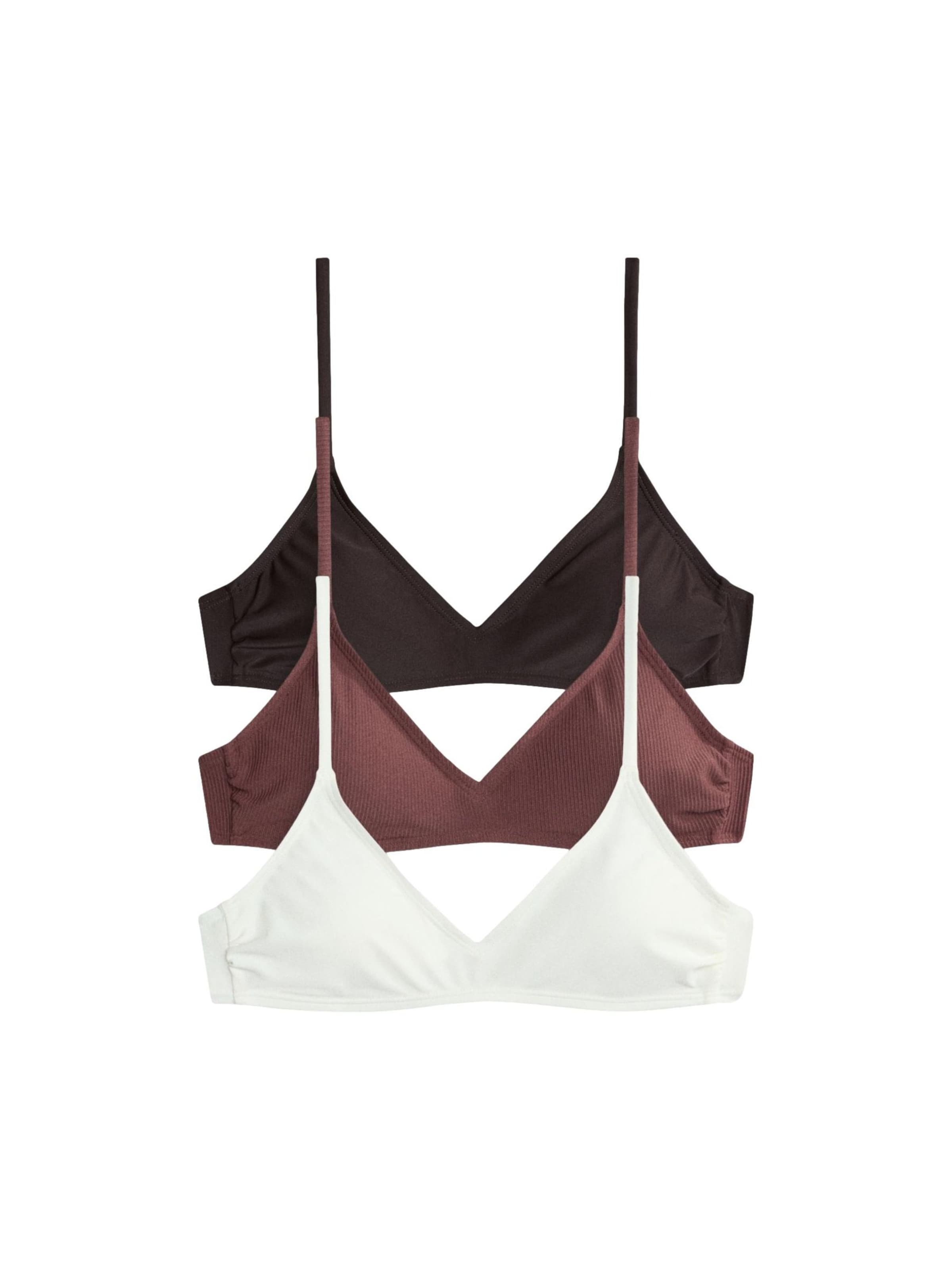 The Set Triangel Bikinitop in Beige: voorkant
