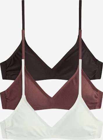 Hauts de bikini The Set en beige : devant