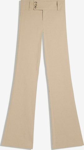 Bershka Flared Pants in Beige: front