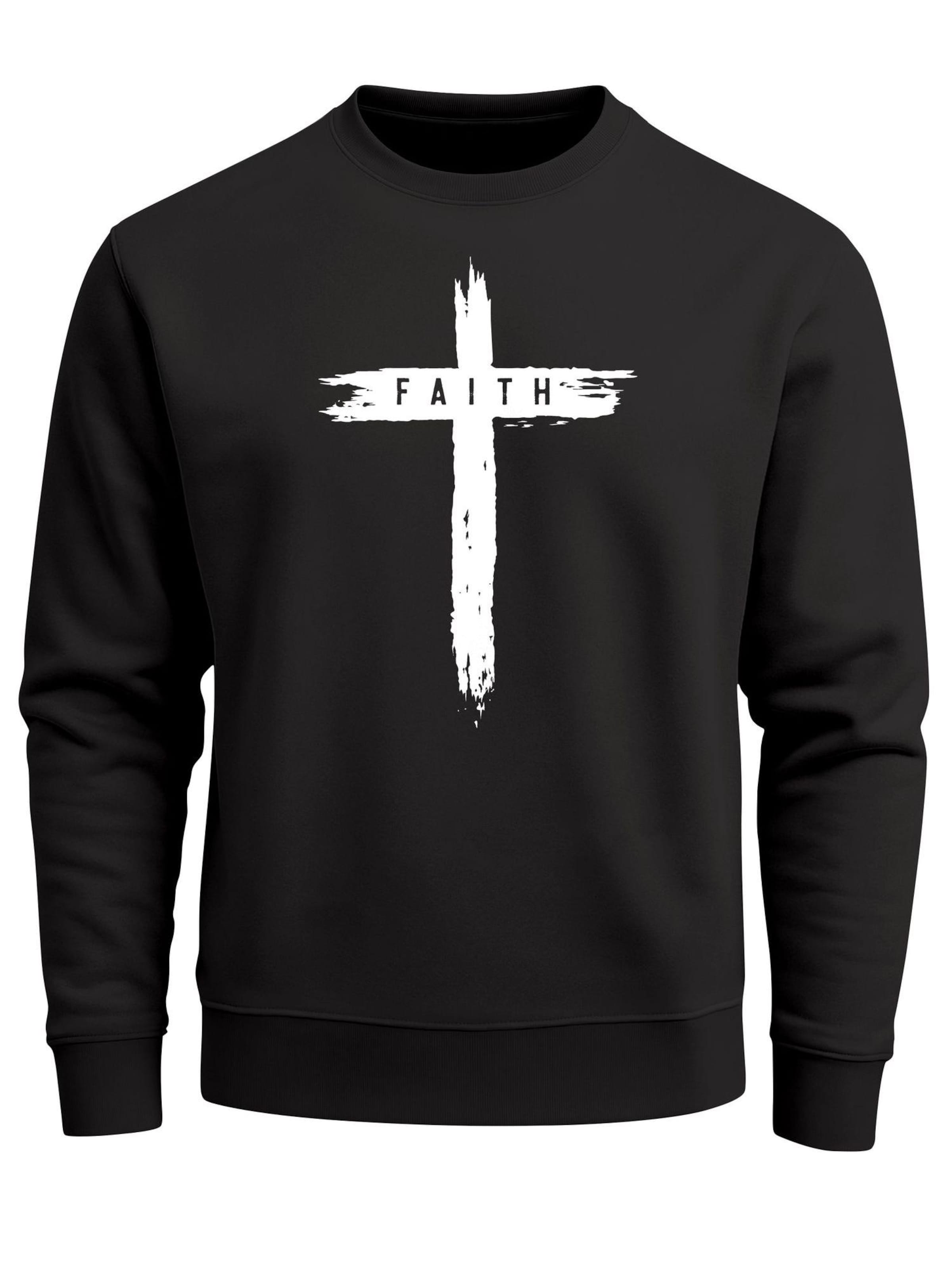 Neverless Sweatshirt 'Faith' in Black: front
