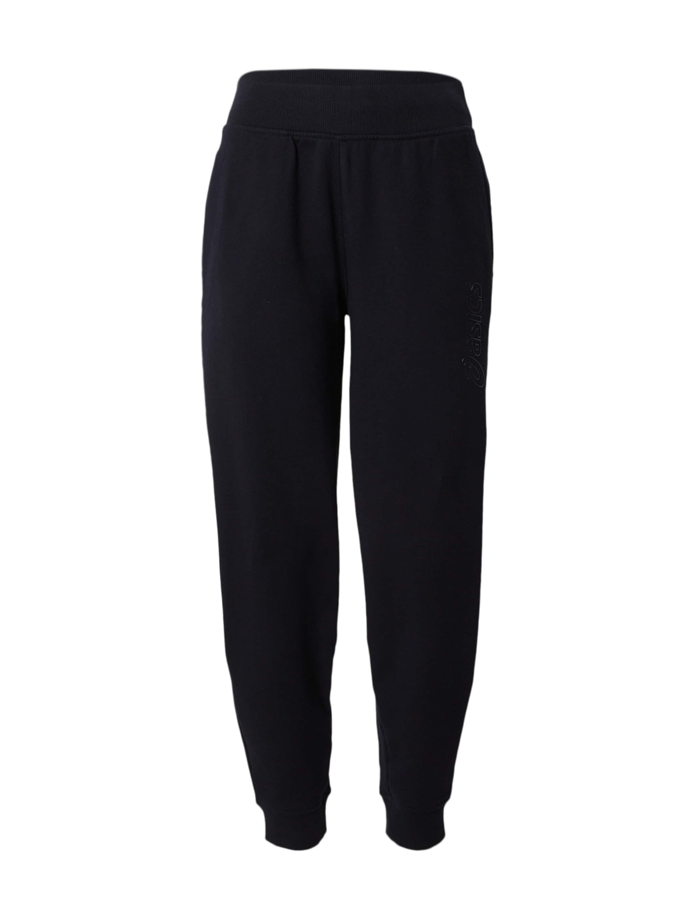 Effilé Pantalon de sport ASICS en noir : devant