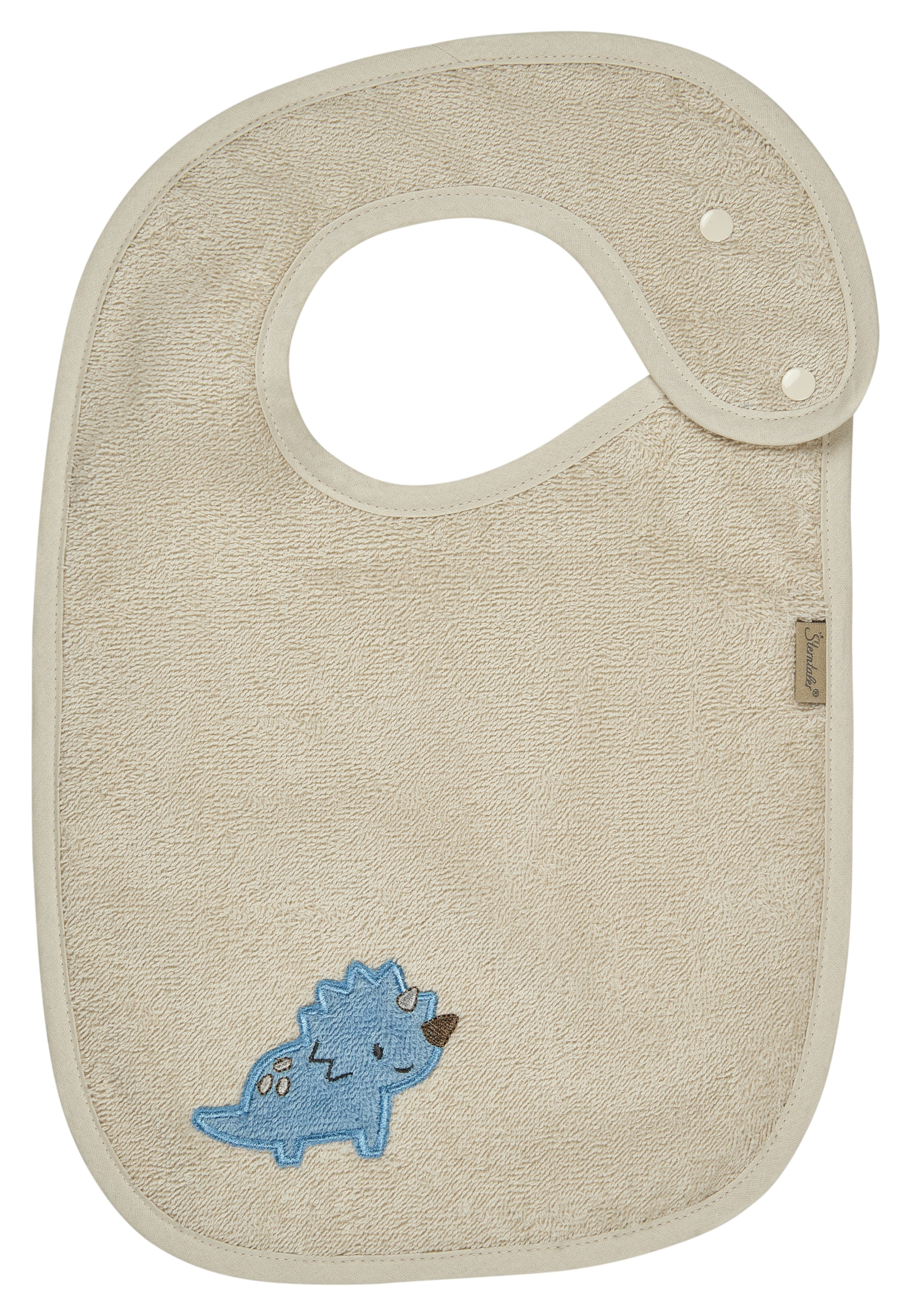 STERNTALER Bib 'Dino Rexi' in Beige: front