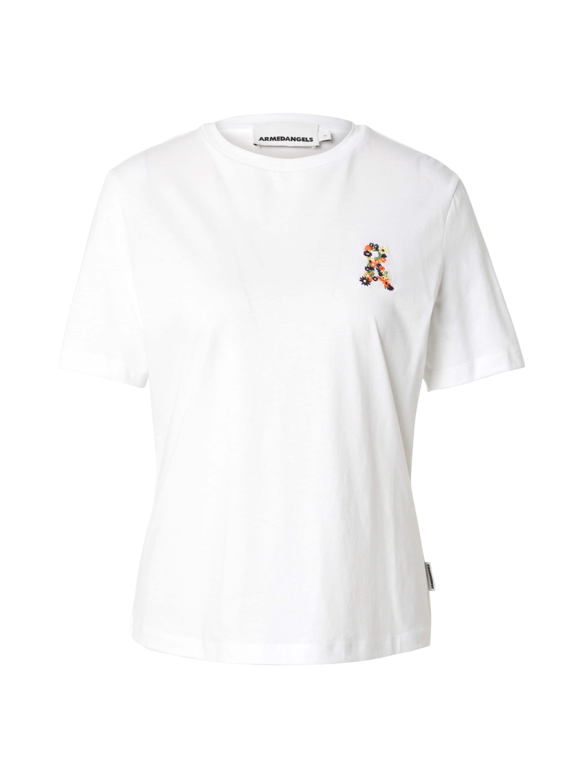 T-shirt 'Lualaa Flower' ARMEDANGELS en blanc : devant